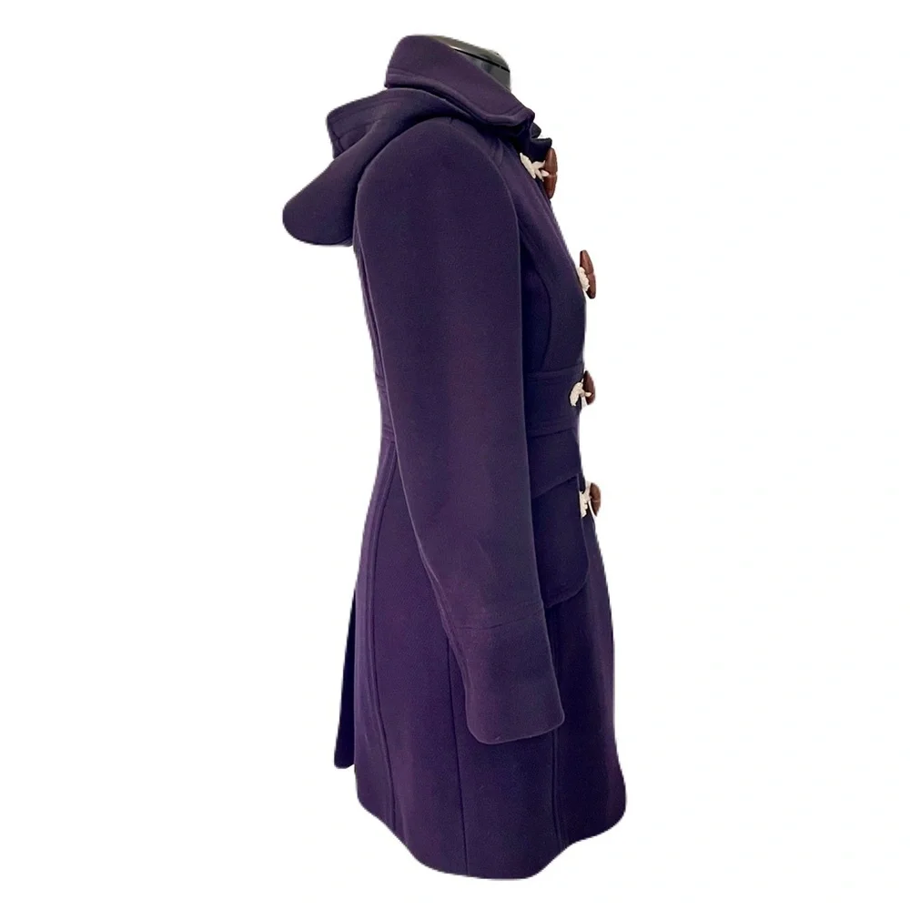 J. Crew Navy Wool Blend Toggle Hooded Coat, Size 6